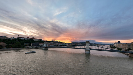 Wall Mural - Renovated Szechenyi Chain bridge in Budapest Hungary. 
Replaces all old and damaged bricks, all iron component, and the full light system.  The Chain bridge one of the famous sights in Budapest