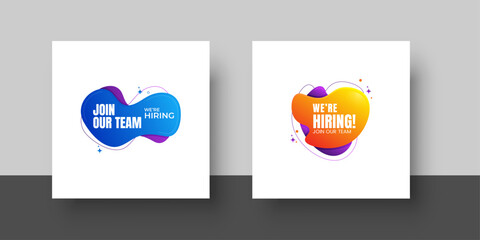 Wall Mural - we're hiring join our team banner, we are hiring communication posters, we are hiring badge vector s
