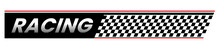 Black Racing Wings Logo On White Background. Motorsports Concept Checkered Flag Racing. Vector Illustration For Design.