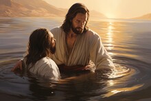 Jesus Is Baptized By John.