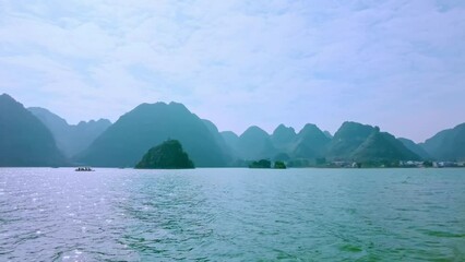 Wall Mural - Scenery of Quyang Lake.Jingxi, Baise, Guangxi, China	