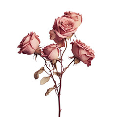 Sticker - Pink dried roses isolated against transparent background