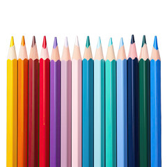 Poster - Colorful pencils on transparent background for artistic drawing