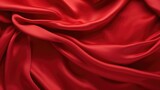 Fototapeta  -  Waves of red satin fabric