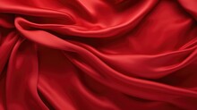  Waves Of Red Satin Fabric