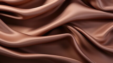 Wall Mural - Waves of brown satin fabric