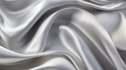 Sticker - Waves of silver satin fabric