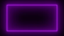 Abstract Glowing Neon Rectangle Frame Animation Background 4k