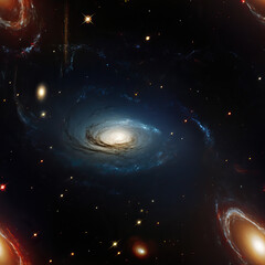 Wall Mural - Galaxy space colorful cosmos repeat pattern