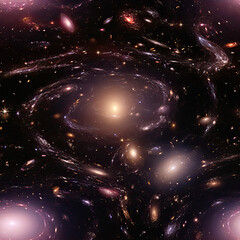 Wall Mural - Galaxy space colorful cosmos repeat pattern
