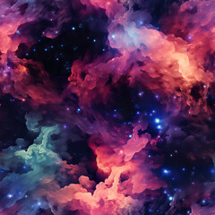 Wall Mural - Galaxy space colorful cosmos repeat pattern