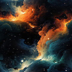 Wall Mural - Galaxy space colorful cosmos repeat pattern