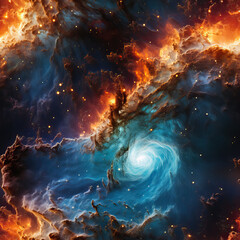 Wall Mural - Galaxy space colorful cosmos repeat pattern