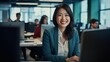 © Generative Professor - Beautiful asian business woman working in the office on the computer
