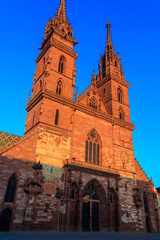 Poster - Facade of Basel Minster cathedral in Switzerland