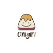 Image of funny onigiri in kawaii style.Vector illustration.