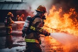 Firefighter Rescue Training In Fire Fighting