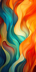 Wall Mural - Abstract wavy background fire colors