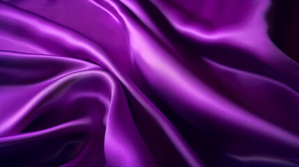 Purple silk texture background. Abstract textile elegant luxury violet banner. Satin wavy backdrop. Prestigious, award, luxurious background. .