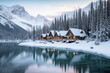 © Starmarpro - lodge near emerald lake in winter. High quality illustration