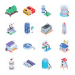 Pack of Reservoirs Isometric Icons 

