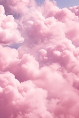 Wall Mural - fluffy pink cotton candy cloud texture background