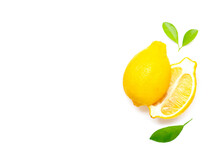 Fresh Lemon On White Background.