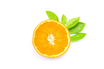 Orange fruit on white background.