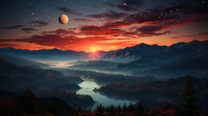 Wall Mural - surreal solar system: a celestial canvas of wonders and imagination. generative ai