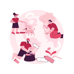 Poster - Volunteering abstract concept vector illustration. Volunteer project, community service, altruistic job activity, volunteering for animal shelter, non-profit social organization abstract metaphor.
