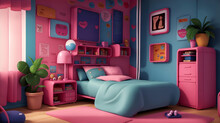 子供部屋、ポップな可愛い部屋、カラフル｜Children's Room, Pop Cute Room, Colorful. Generative AI
