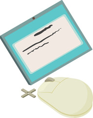 Poster - Electronic tablet icon isometric vector. Digital tablet and computer mouse icon. Digitalization concept, technology
