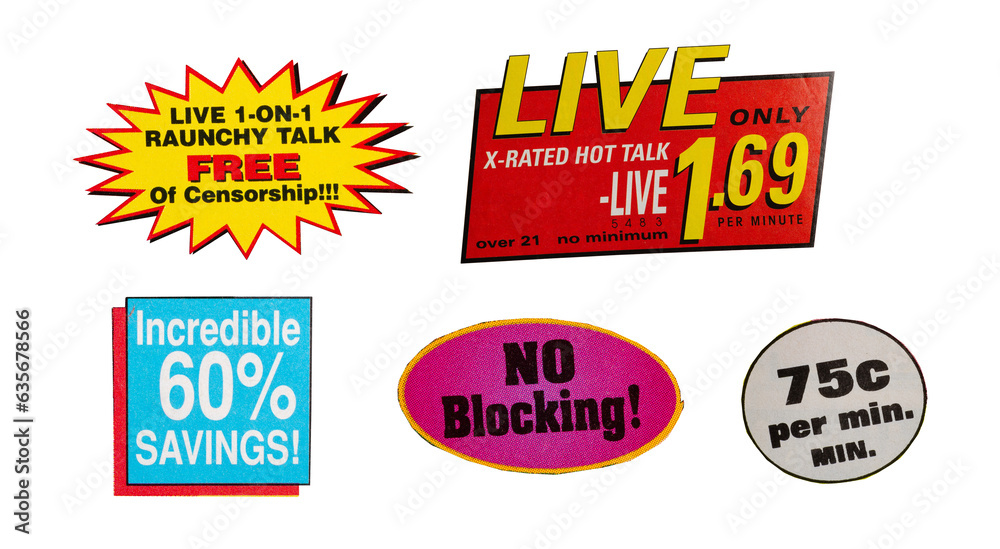 Cut out magazine vintage labels, price, words, stickers, letters, tags ...