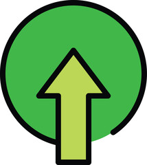 Poster - Arrow location icon outline vector. Gps map. Destination direction color flat