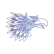 Eagle Head Mandala Zentangle Coloring Page Illustration . Zentangle Doodle Illustration Vector
