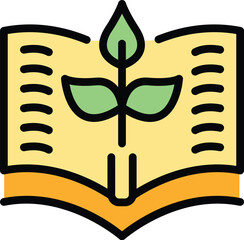 Poster - Job book icon outline vector. Business work. Business team color flat