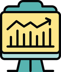 Poster - Business banner icon outline vector. Team company. Job task color flat