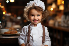 Dream Job Of Chef Kid Background. Generative Ai.