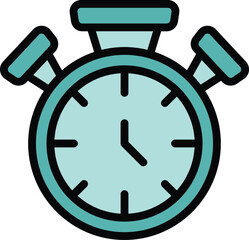 Poster - Stopwatch skill level icon outline vector. Goal career. Success learn color flat