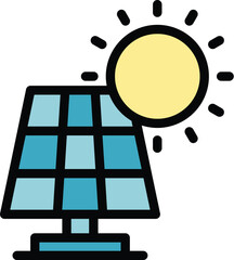 Wall Mural - Solar panel icon outline vector. Focus company. Corporate service color flat