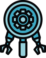 Poster - Modern robot icon outline vector. Vision trust. Culture core color flat