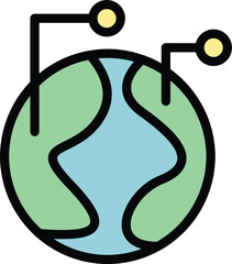 Poster - Global location icon outline vector. Trust vision. Culture business color flat
