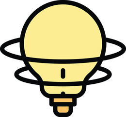 Poster - Bulb integrity icon outline vector. Business culture. Company customer color flat