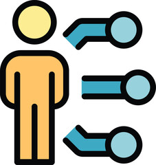 Poster - Customer integrity icon outline vector. Core mission. Honesty vision color flat