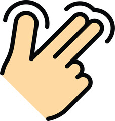 Poster - Button touch icon outline vector. Screen app. Smartphone smart color flat