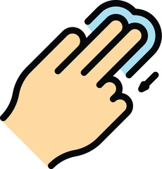 Poster - Finger touch icon outline vector. Digital screen. App smart color flat
