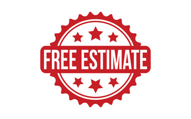 Wall Mural - Red Free Estimate Rubber Stamp Seal Vector