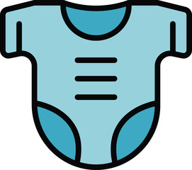 Poster - Baby cloth icon outline vector. Newborn child. Health diaper color flat