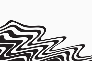 Poster - Vector seamless pattern with curve stripe. Black and white stripes as abstract waves for a textured pattern on the background.