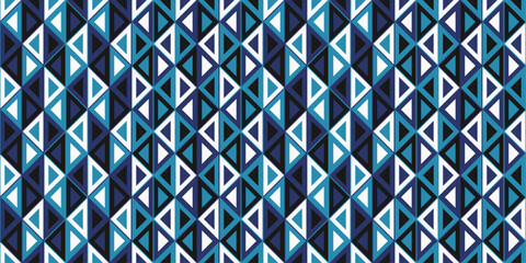 Aufkleber - Triangles are blue, vertical pattern. For pillow, cloth, background, packaging, wallpaper. Seamless vector.